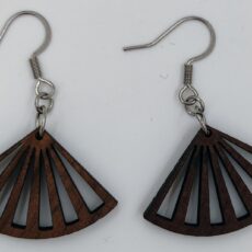 Boucles d’oreilles éventail en bois massif